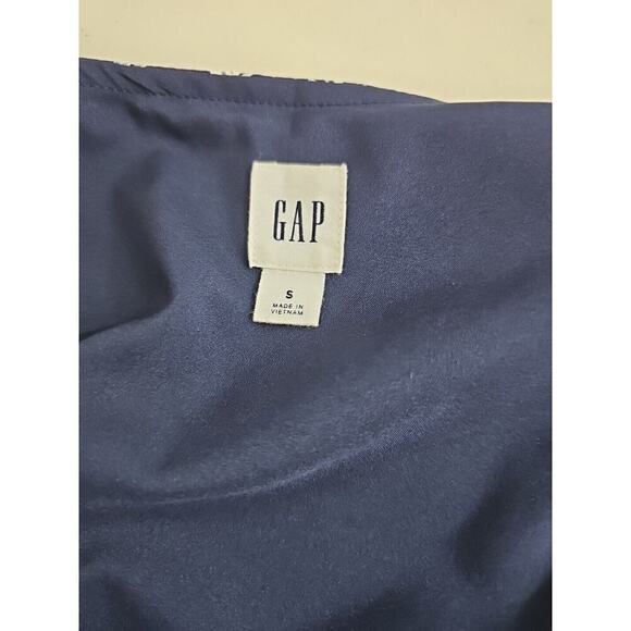 GAP~Woman Size S~Navy Blue Floral Print Flutter Sleeve Midi Dress Lined, Pockets - Picture 7 of 9